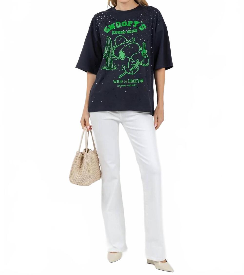 NEW ESSENTIEL ANTWERP junki rhinestones t-shirt in patriot blue
